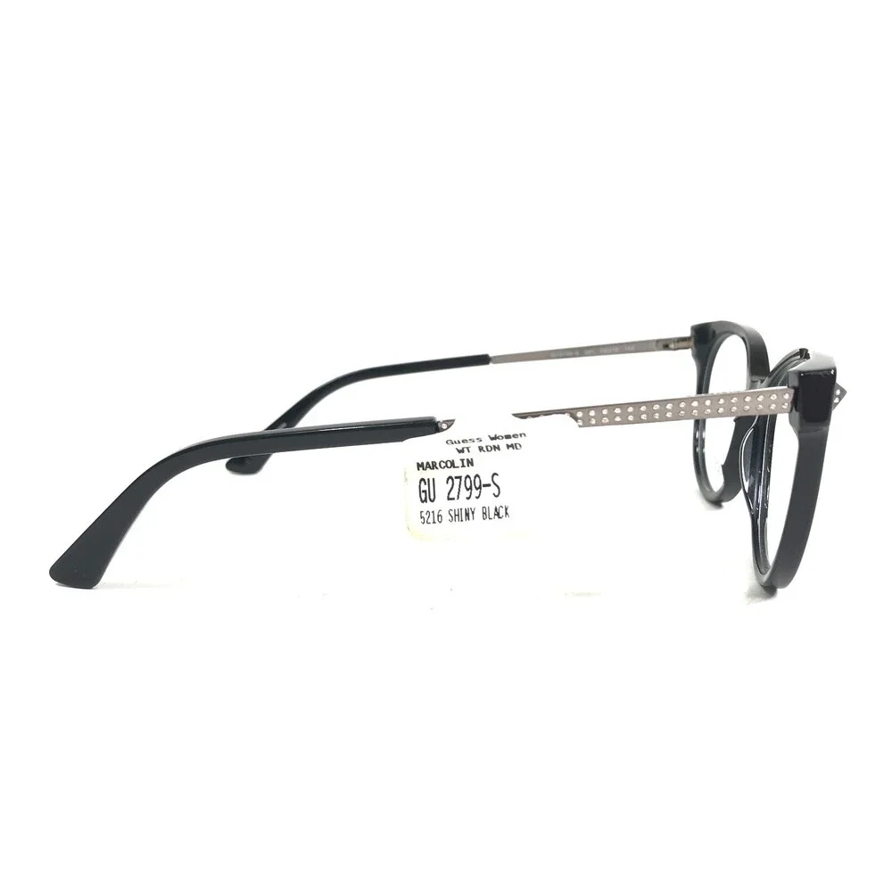Guess Eyeglasses Frames GU2799-S 001 Black Gray Round Cat Eye Full Rim 52-16-140